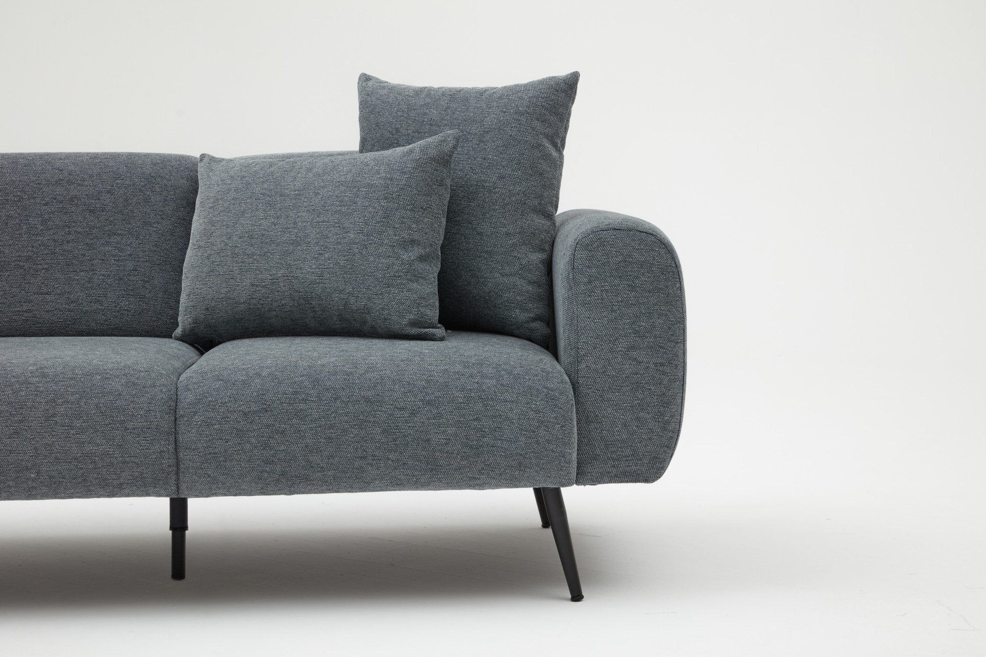 Sofá elegante de 2 lugares, antracite, 171 x 77 x 82 cm | Estrutura de madeira de faia, tecido bouclette 100% poliéster, fácil de limpar, pernas de metal | Design confortável e moderno