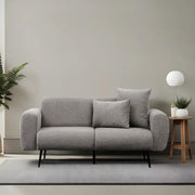 Sofá elegante de 2 lugares, cinza claro, 171 cm | Estrutura 100% madeira de faia, tecido de poliéster chenille | Perfeito para salas de estar modernas e espaços aconchegantes