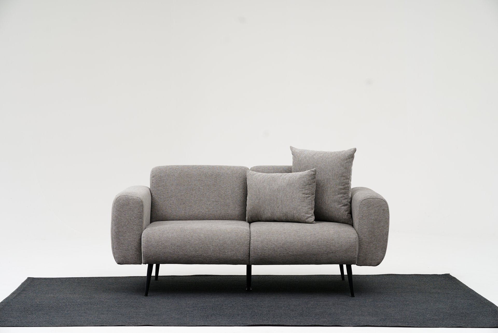 Sofá elegante de 2 lugares, cinza claro, 171 cm | Estrutura 100% madeira de faia, tecido de poliéster chenille | Perfeito para salas de estar modernas e espaços aconchegantes