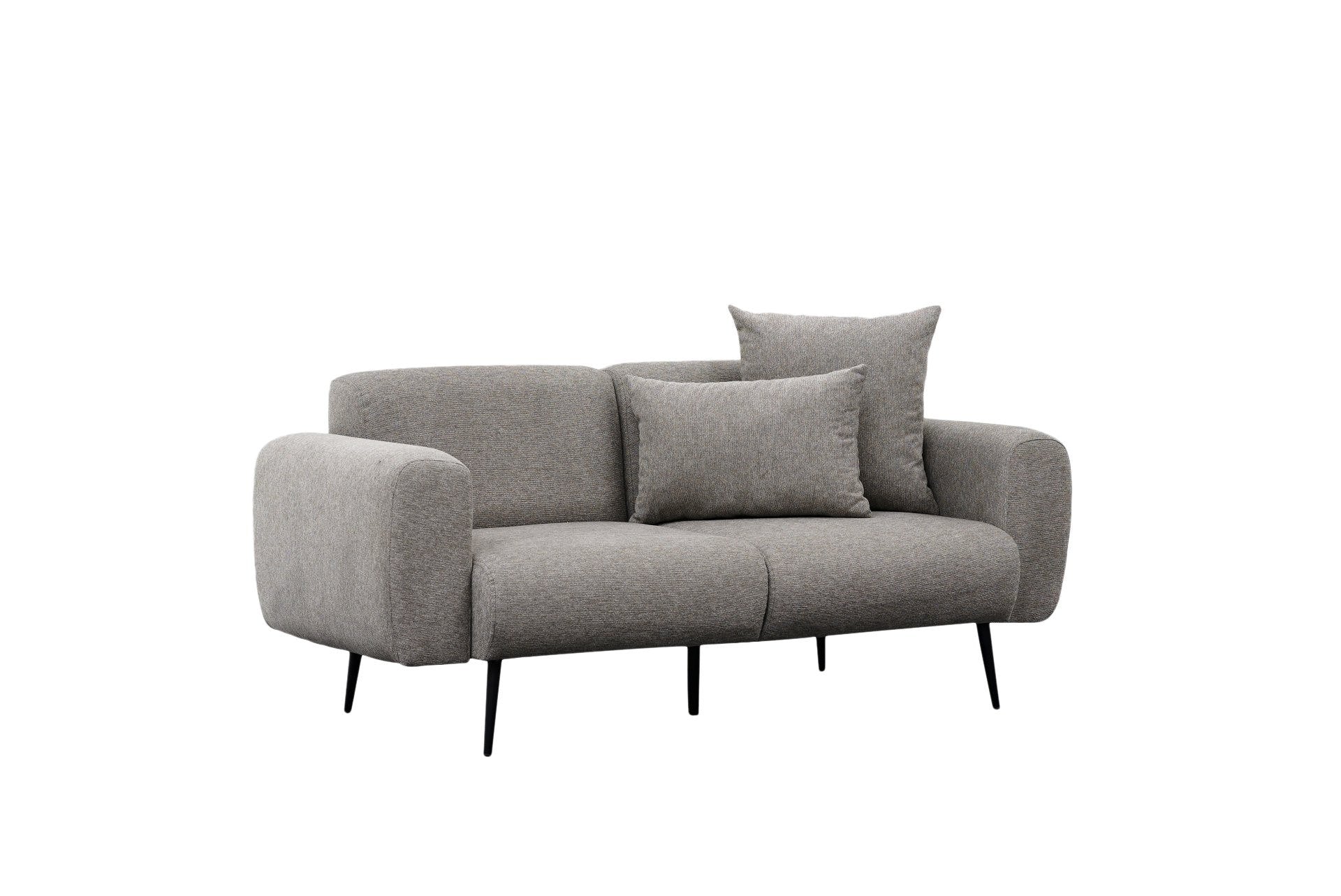 Sofá elegante de 2 lugares, cinza claro, 171 cm | Estrutura 100% madeira de faia, tecido de poliéster chenille | Perfeito para salas de estar modernas e espaços aconchegantes