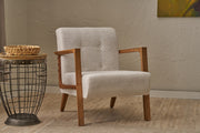 Poltrona Elegante – 69 x 80 x 83 cm – Creme – Madeira de Faia