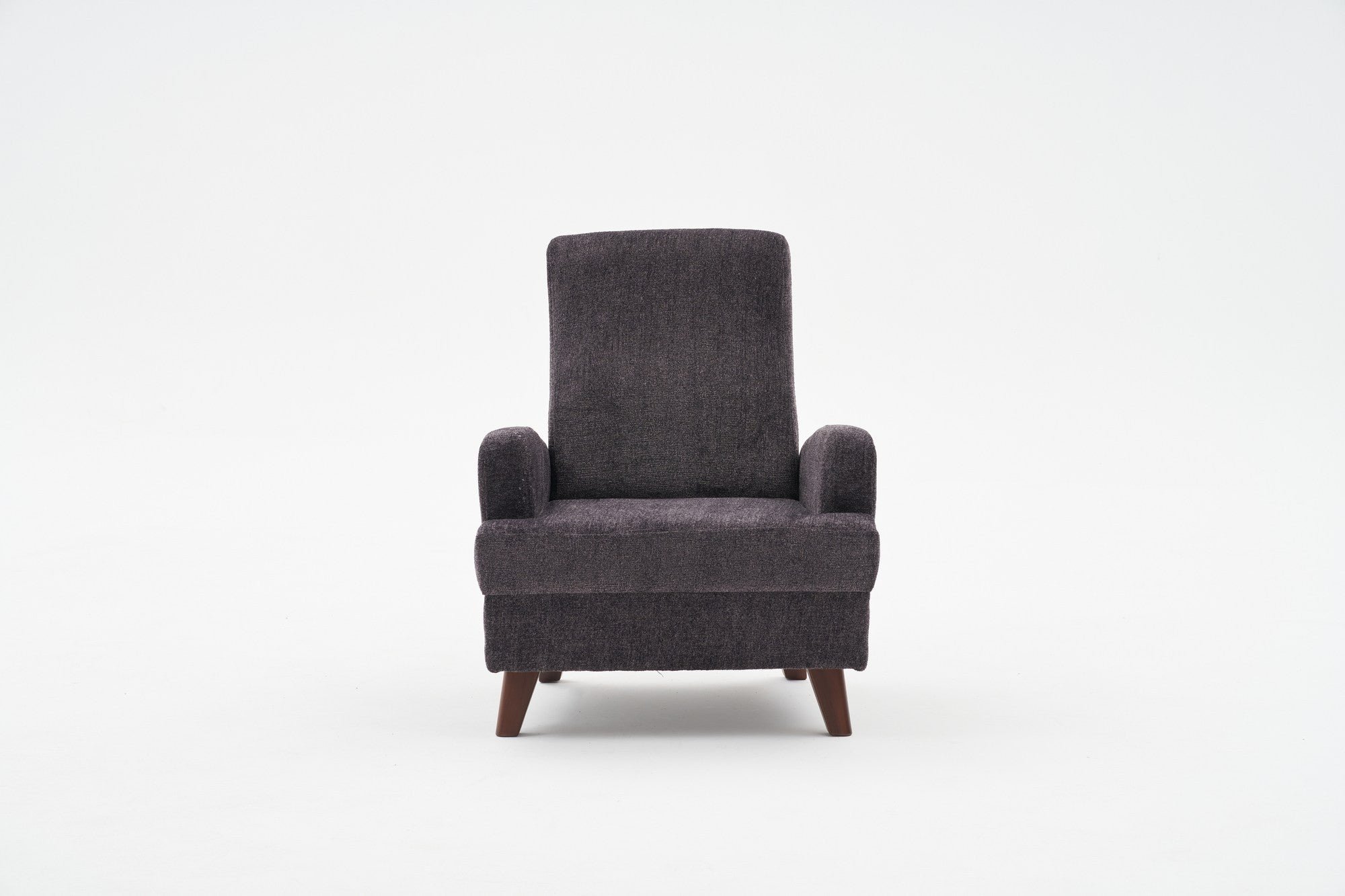 Poltrona Elegante – 76x91x87 cm – Antracite – Madeira Maciça e Poliéster