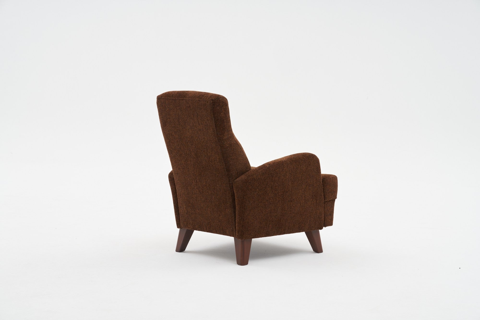 Poltrona Elegante – 76x91x87 cm – Castanho – Madeira Maciça e Tecido de Poliester