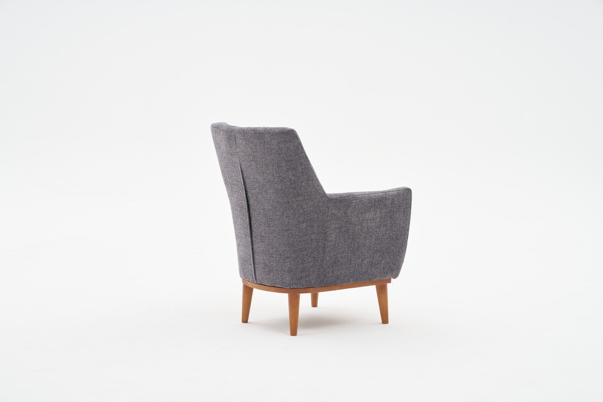Poltrona Elegante, Tecido Chenille Cinza, 74 x 80 x 75 cm | Estrutura e Pernas em Madeira de Carpa, Assento Confortável em Espuma de 12 cm | Perfeita para Sala de Estar e Escritório