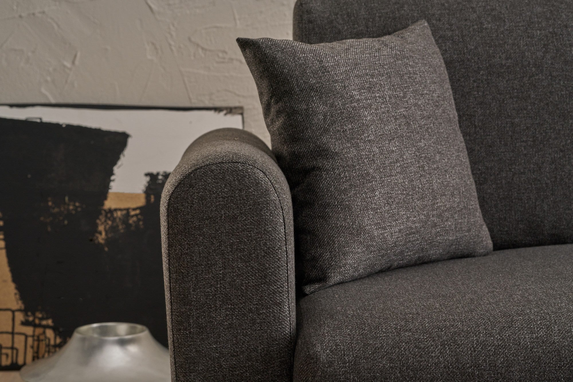 Sofá-cama de canto elegante, antracite, 246 x 160 x 85 cm | Estrutura em madeira de abeto, 100% poliéster, espuma 28 DNS, pernas em madeira de faia | Perfeito para espaços modernos