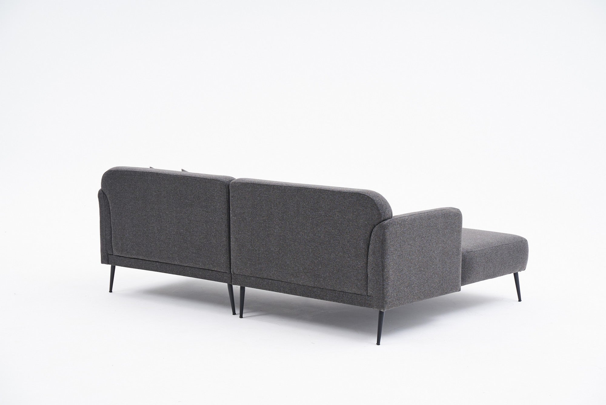 Sofá de canto elegante, antracite, 250 cm | Estrutura em madeira de faia, 100% linho, espuma 30 DNS | Perfeito para salas de estar modernas, design confortável e elegante