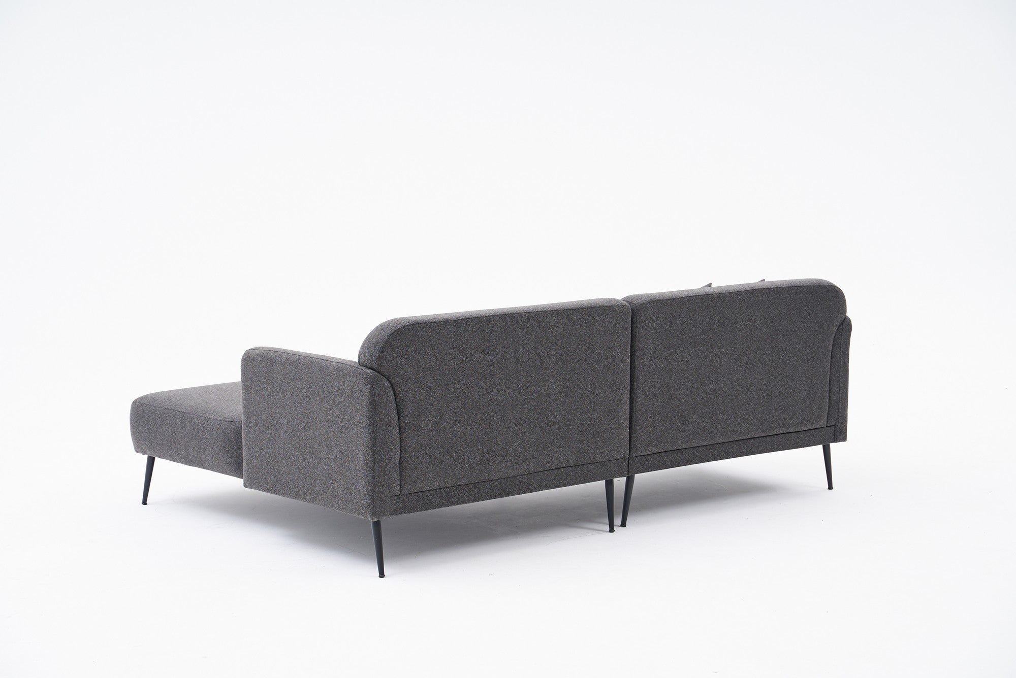 Sofá de canto elegante, antracite, 250 cm | Estrutura em madeira de faia, 100% linho, espuma 30 DNS | Perfeito para salas de estar modernas, design confortável e elegante