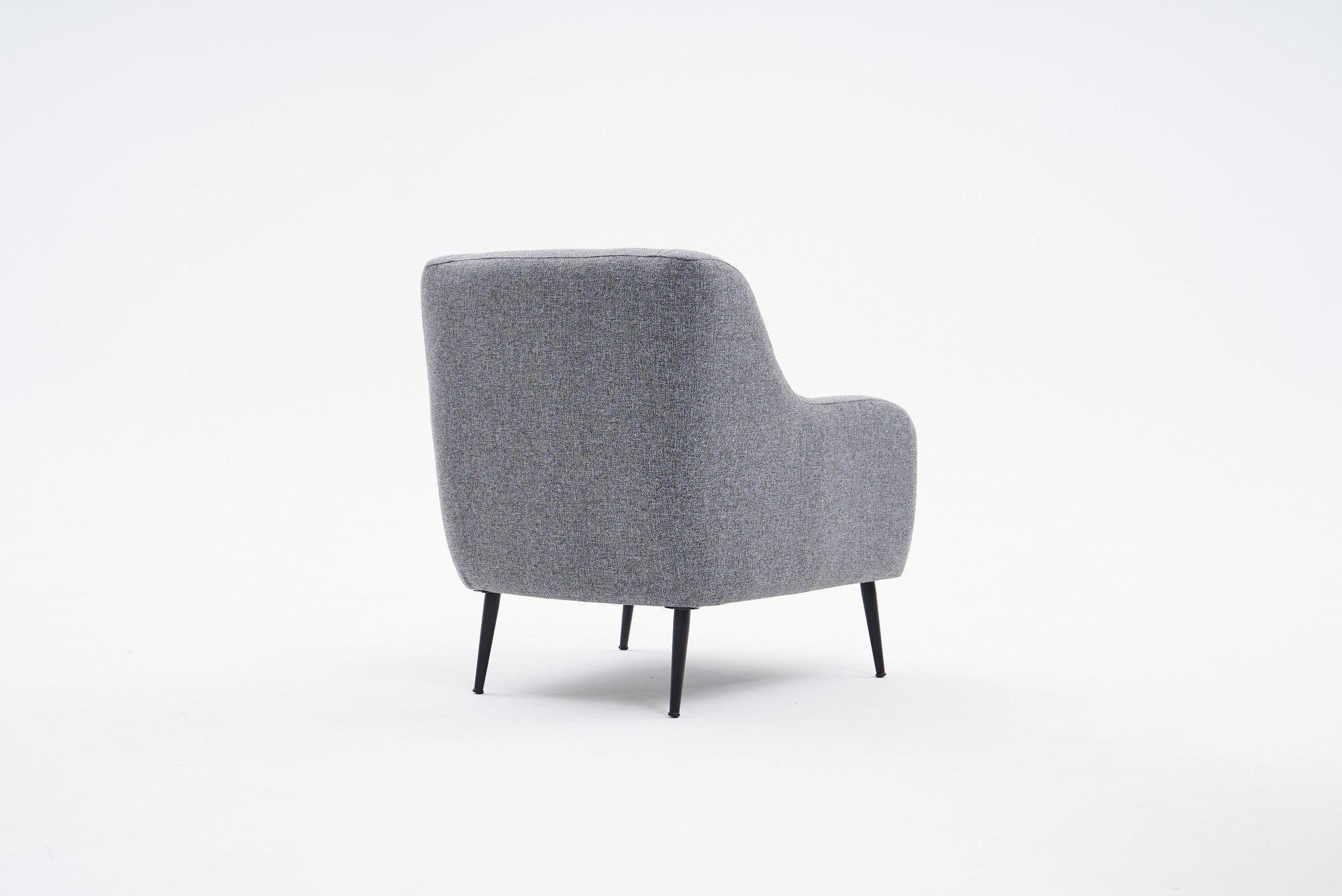 Sofá elegante de 1 lugar, linho cinza, 80 x 78 x 83 cm | Estrutura de madeira de faia, espuma 30 DNS, pernas de metal preto | Perfeito para salas de estar modernas e espaços aconchegantes