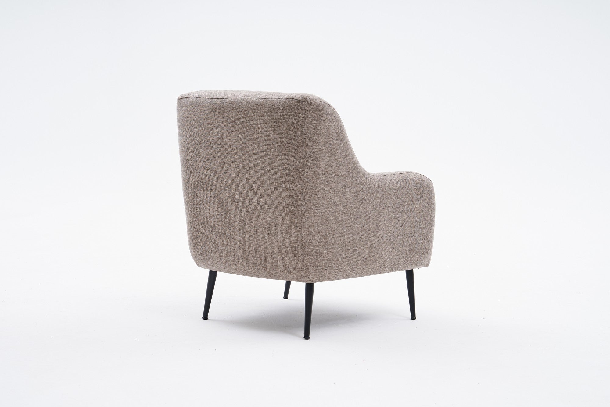 Sofá elegante de 1 lugar, linho marrom, 80 x 78 x 83 cm | Estrutura de madeira de faia, espuma 30 DNS, pernas de metal preto | Perfeito para salas de estar modernas e espaços aconchegantes