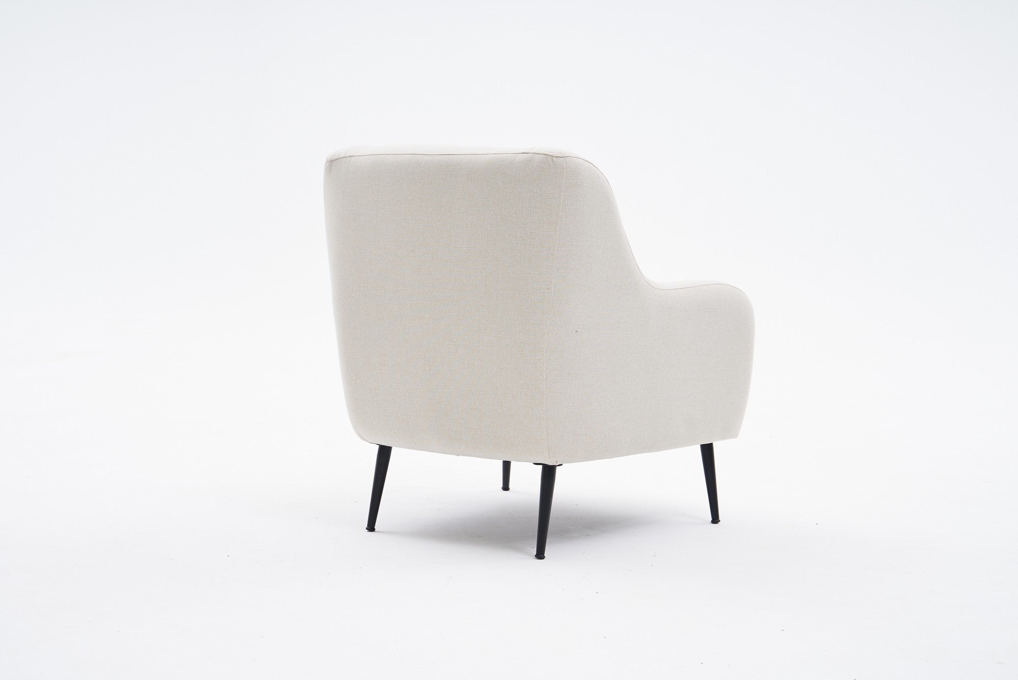 Sofá elegante de 1 lugar, linho creme, 80 x 78 x 83 cm | Estrutura de madeira de faia, espuma 30 DNS, pernas de metal preto | Perfeito para salas de estar modernas e espaços aconchegantes