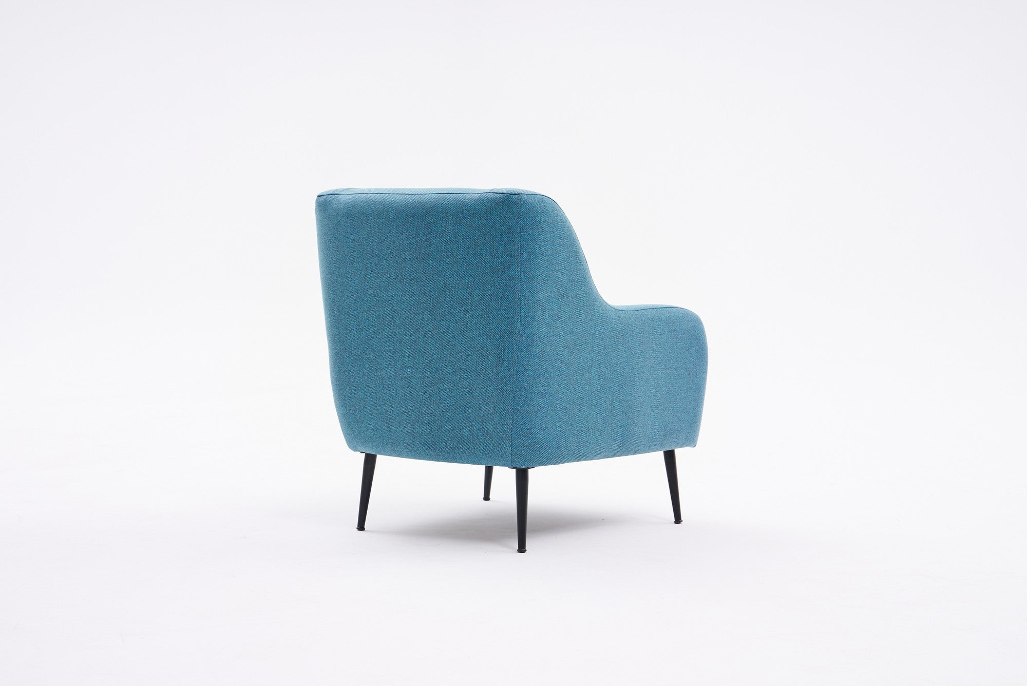Sofá elegante de 1 lugar, turquesa, 80 x 78 x 83 cm | Estrutura em madeira de faia, tecido 100% linho, espuma 30 DNS, pernas em metal preto | Perfeito para espaços modernos