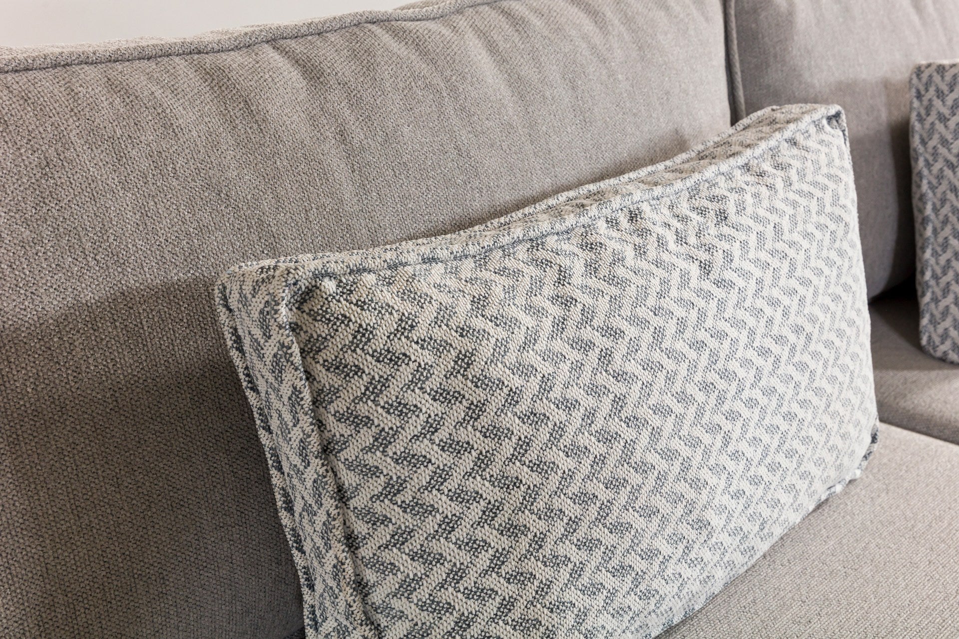Sofá-cama de canto cinza elegante, estrutura de madeira de faia, 285 cm | Tecido chenille 100% poliéster | Espuma DNS 30 confortável, perfeito para espaços modernos