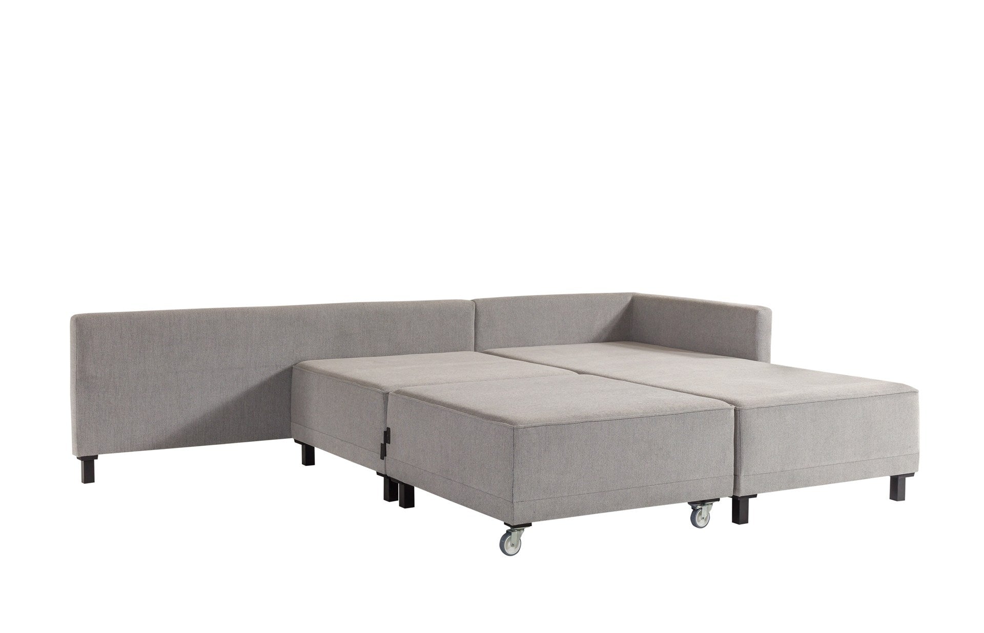 Sofá-cama de canto cinza elegante, estrutura de madeira de faia, 285 cm | Tecido chenille 100% poliéster | Espuma DNS 30 confortável, perfeito para espaços modernos