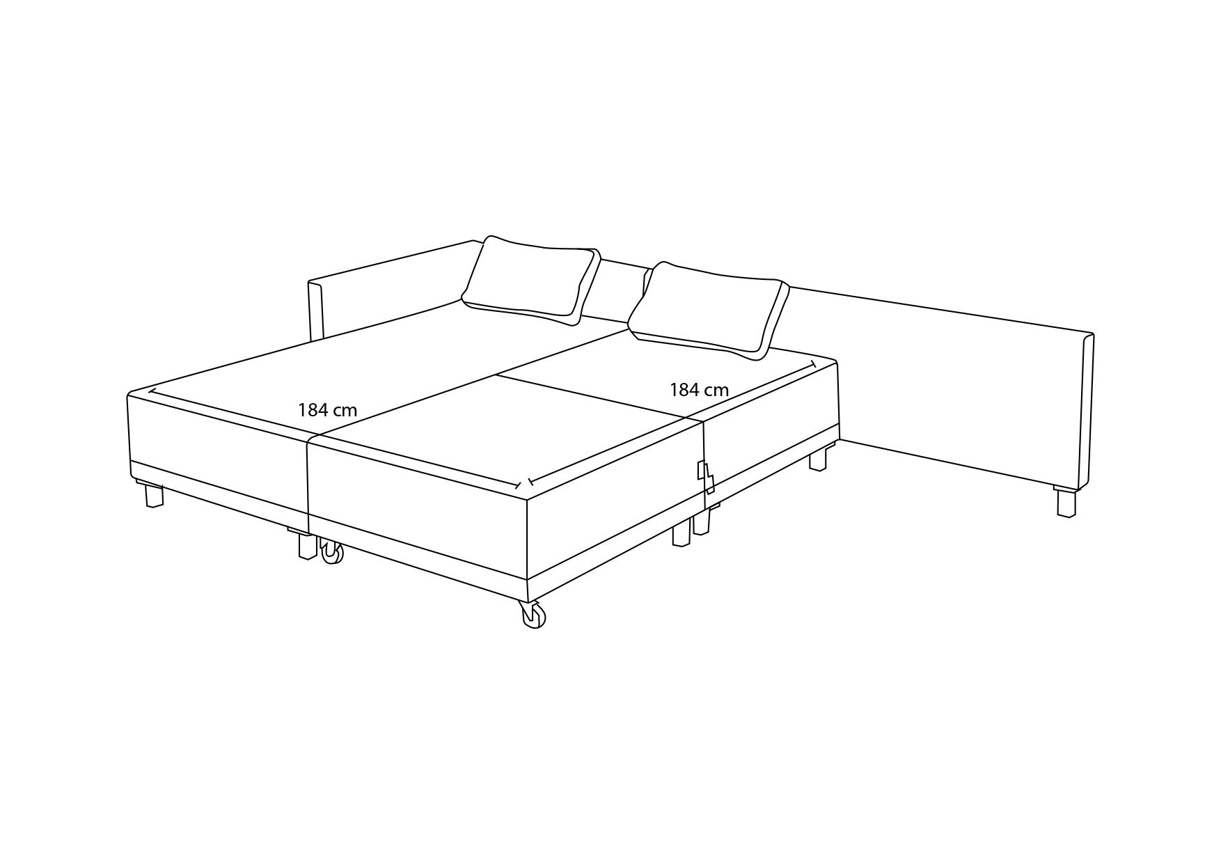 Sofá-cama de canto cinza elegante, estrutura de madeira de faia, 285 cm | Tecido chenille 100% poliéster | Espuma DNS 30 confortável, perfeito para espaços modernos