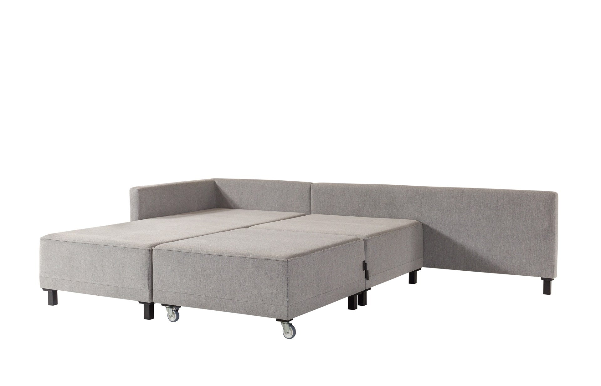 Sofá-cama de canto cinza elegante, estrutura de madeira de faia, 285 cm | Tecido chenille 100% poliéster | Espuma DNS 30 confortável, perfeito para espaços modernos