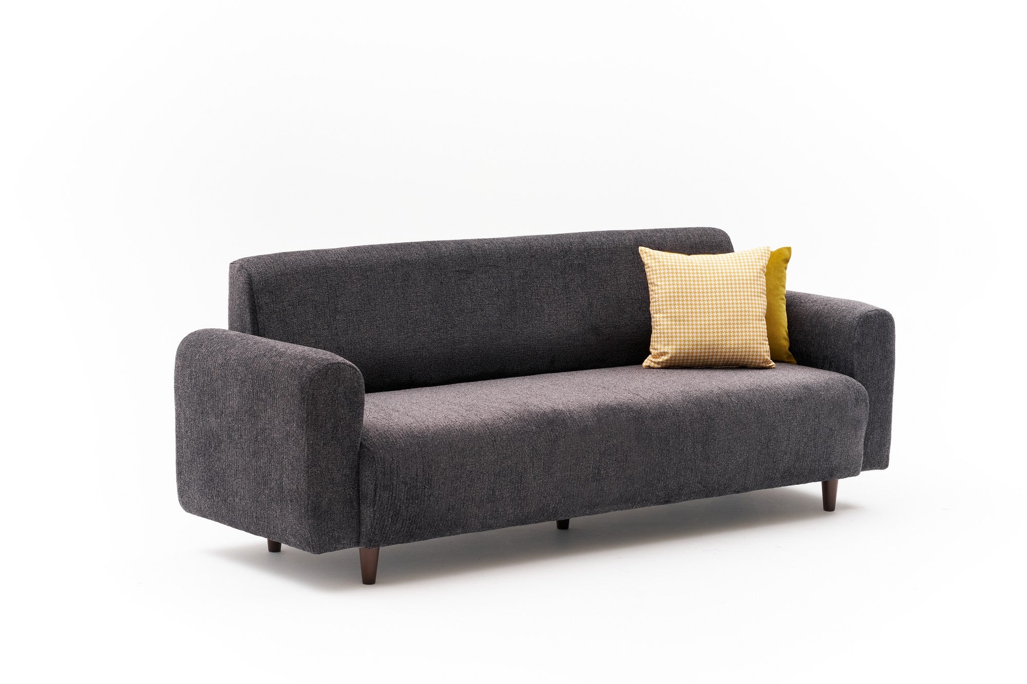 Sofá elegante de 3 lugares, antracite, 220 x 87 x 70 cm | Estrutura de abeto durável, 100% poliéster chenille, espuma 28 DNS | Perfeito para salas de estar modernas