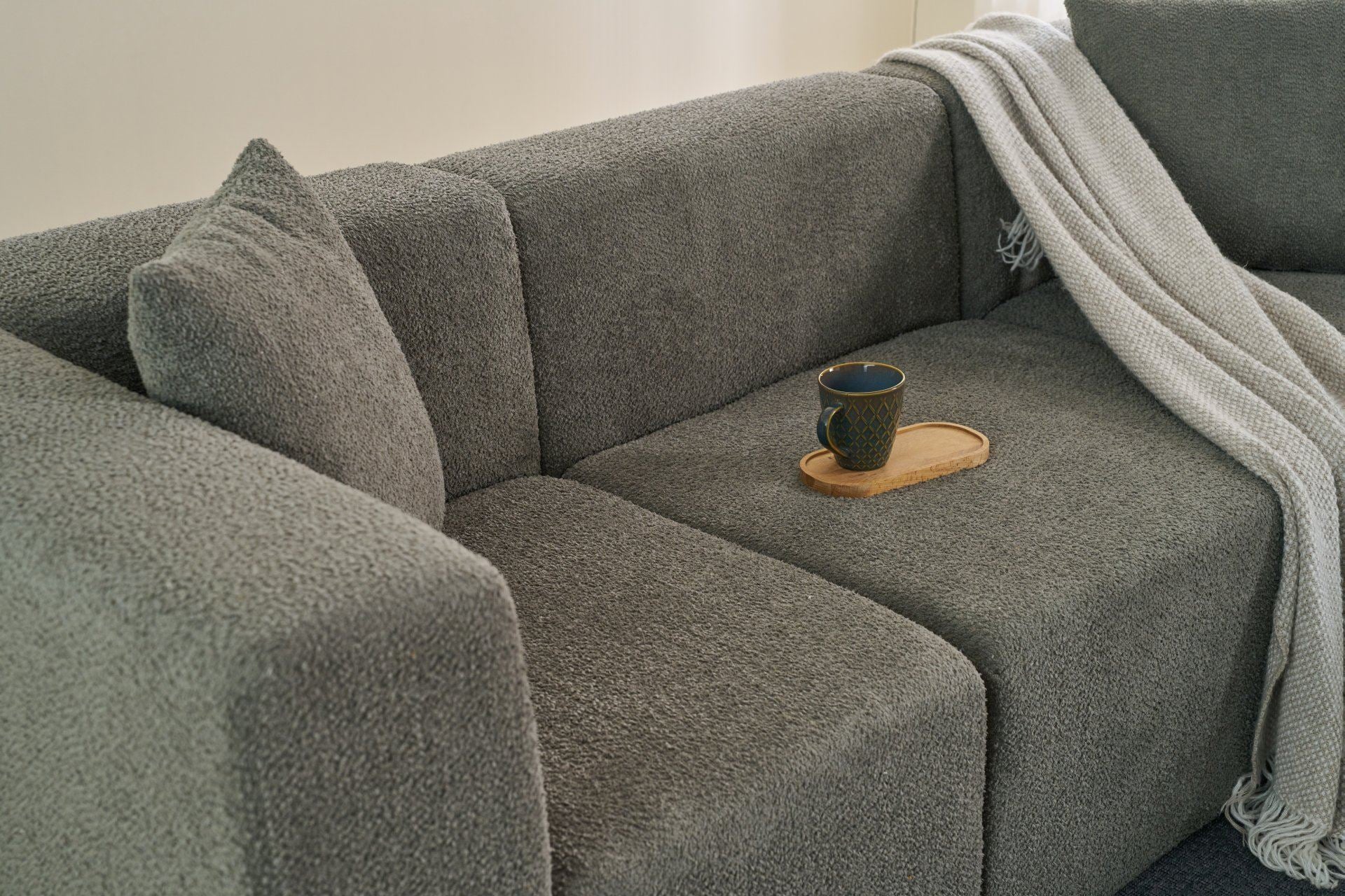 Sofá de 3 Lugares Raks – Cinzento – 245x70x85 cm | Tribo Home