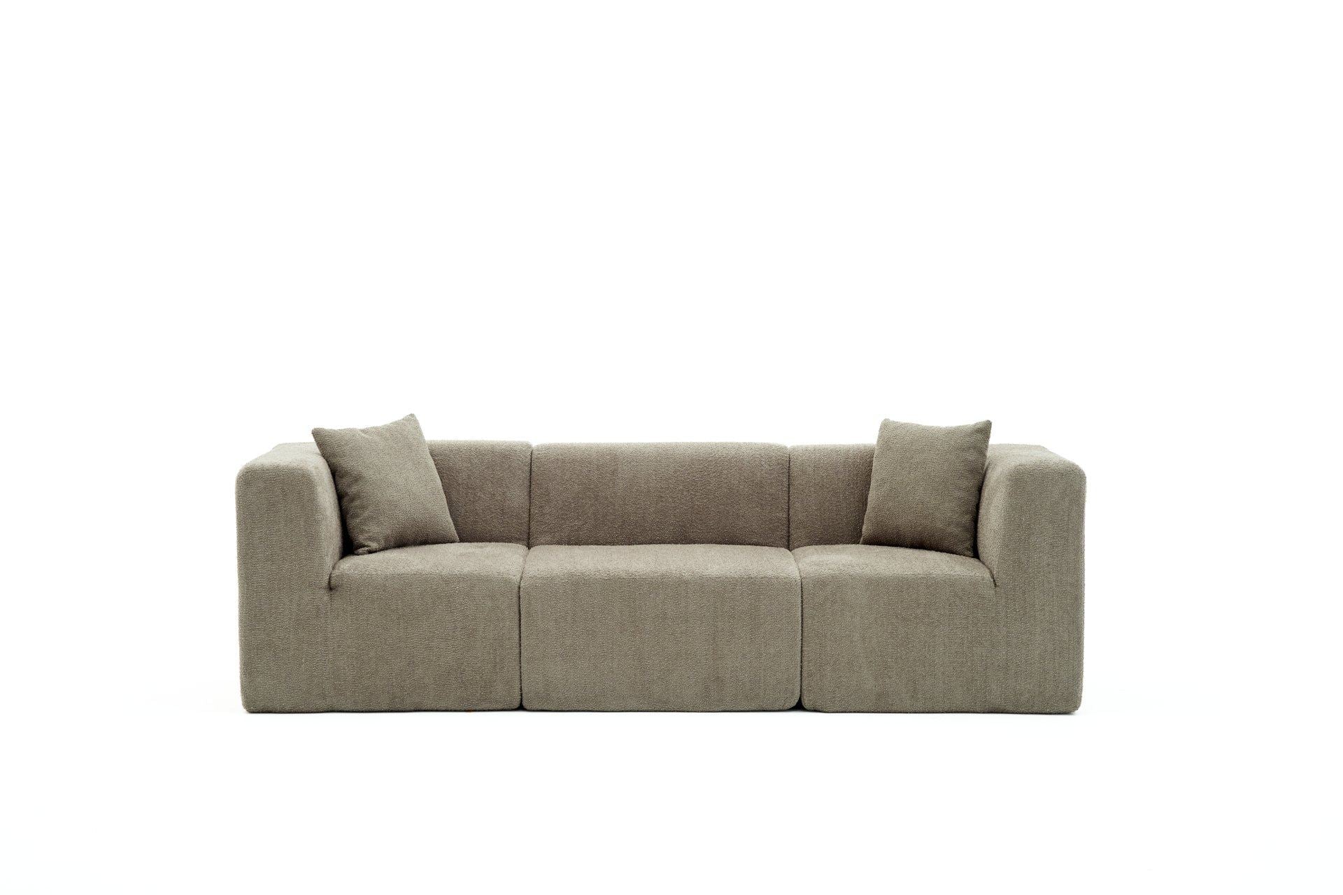 Sofá de 3 Lugares Raks – Cinzento – 245x70x85 cm | Tribo Home