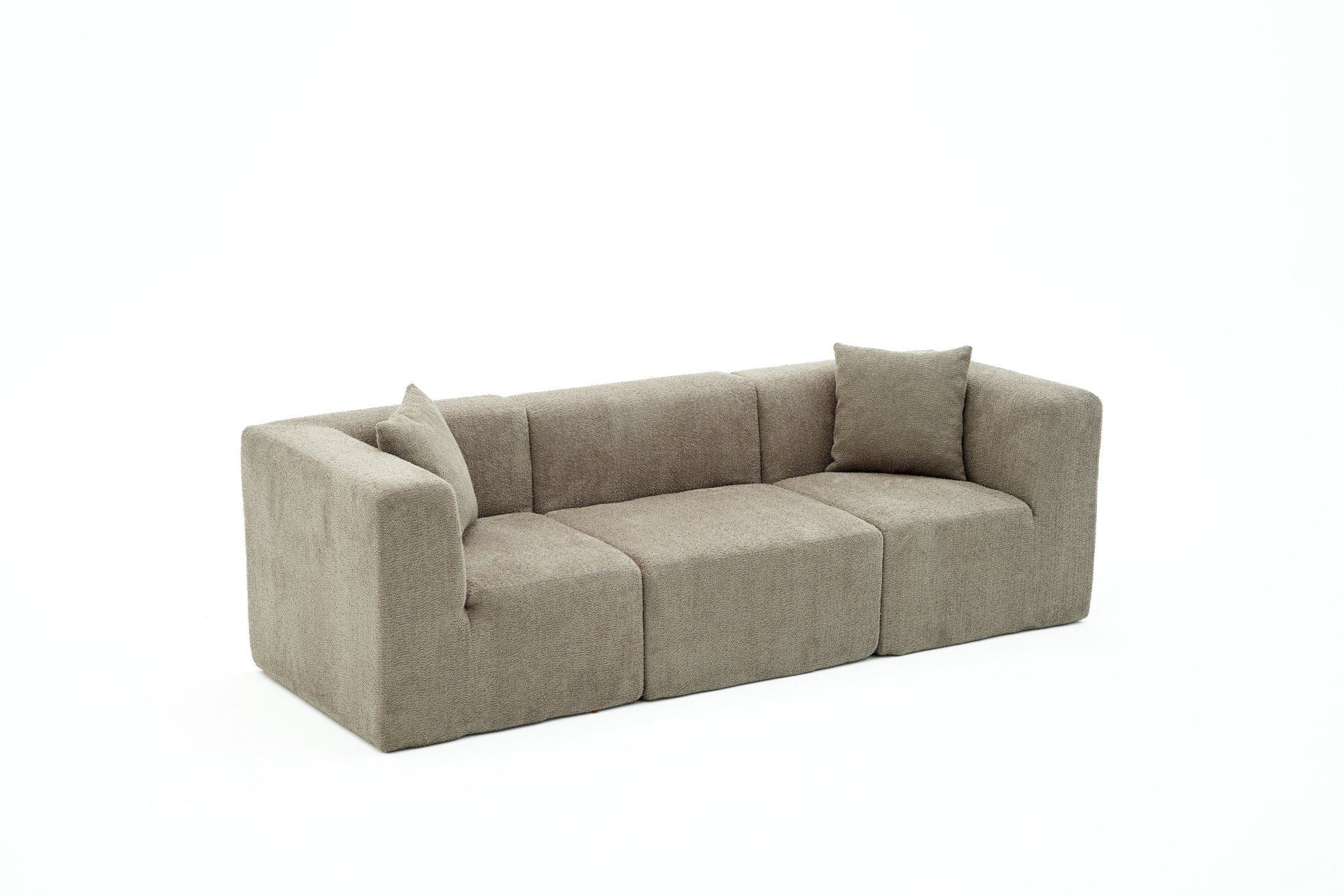 Sofá de 3 Lugares Raks – Cinzento – 245x70x85 cm | Tribo Home