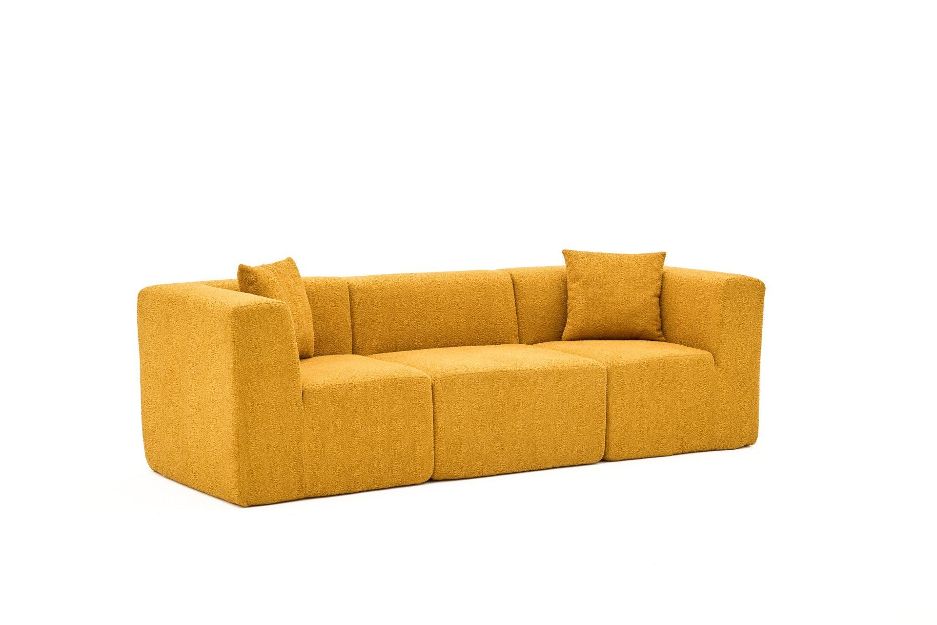 Sofá de 3 Lugares Raks – Laranja – 245x70x85 cm | Tribo Home