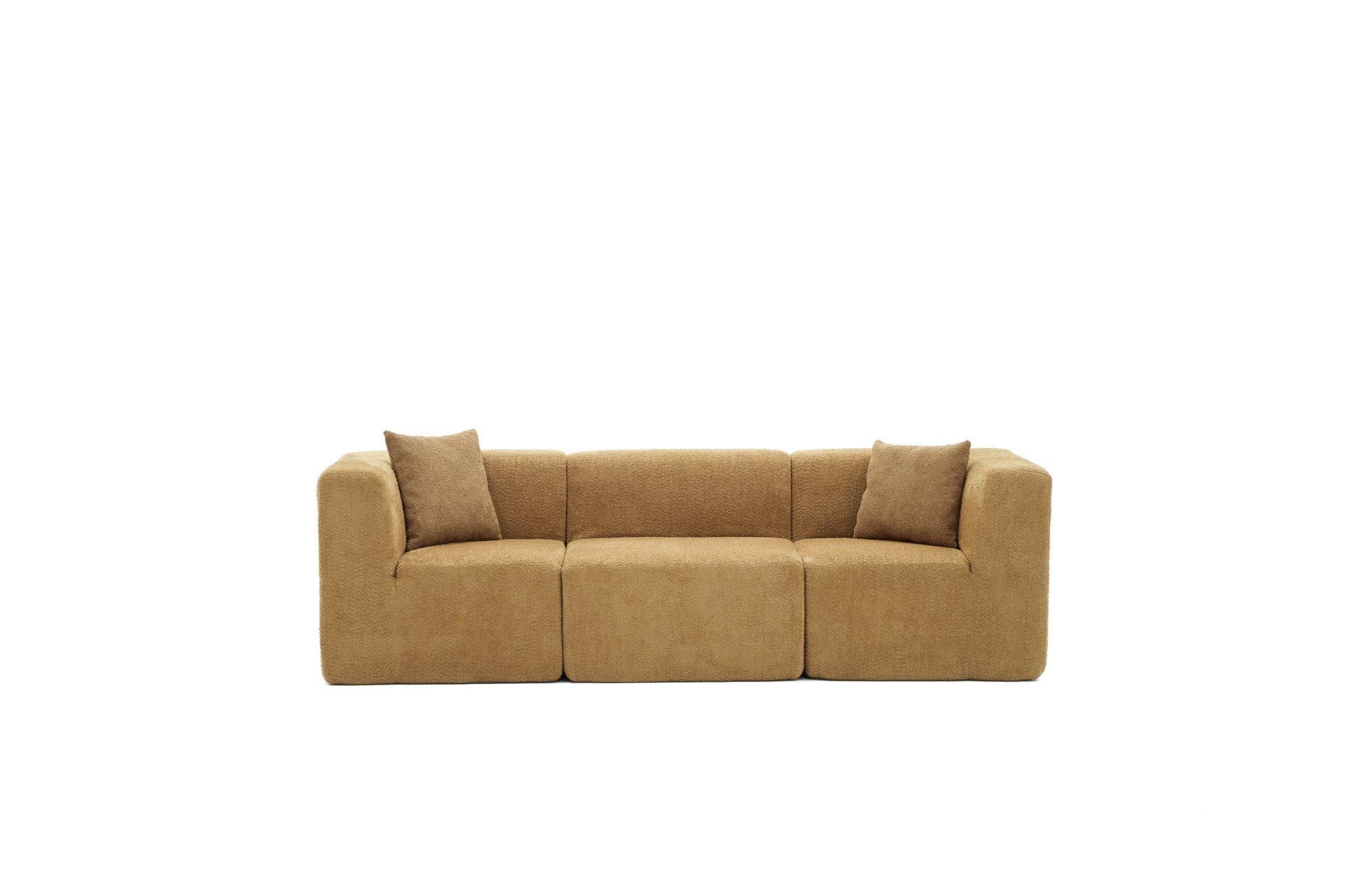 Sofá de 3 Lugares Raks – Castanho – 245x70x85 cm | Tribo Home