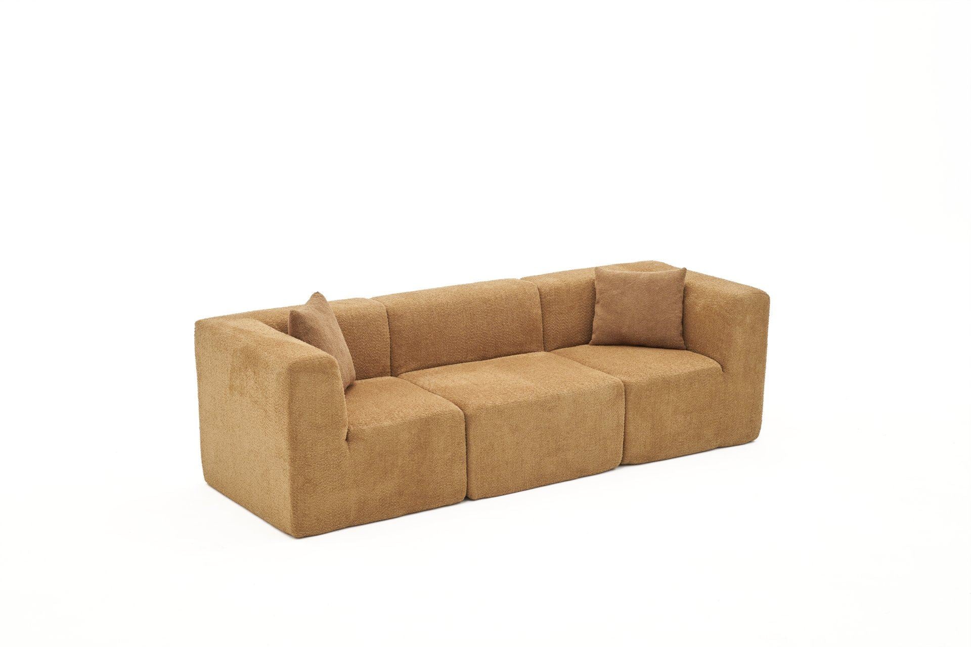 Sofá de 3 Lugares Raks – Castanho – 245x70x85 cm | Tribo Home