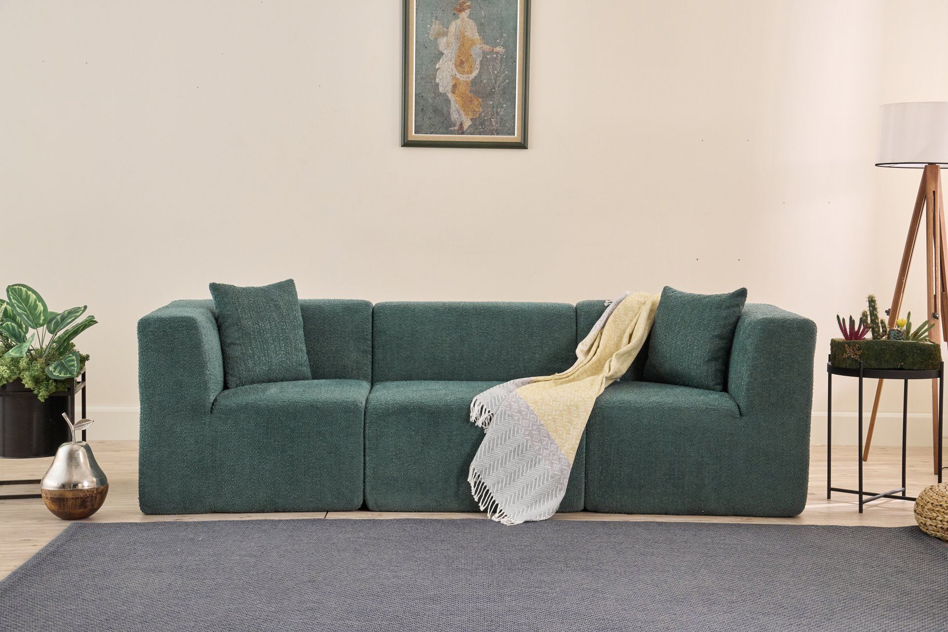 Sofá de 3 Lugares Raks – Verde – 245x70x85 cm | Tribo Home
