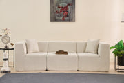 Sofá de 3 Lugares Raks – Creme – 245x70x85 cm | Tribo Home