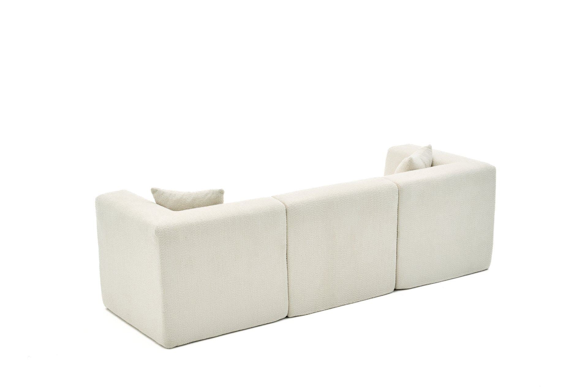 Sofá de 3 Lugares Raks – Creme – 245x70x85 cm | Tribo Home