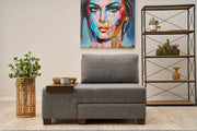 Sofá-cama elegante de 1 lugar, linho cinza, 116 x 83 x 93 cm | Estrutura de madeira, tecido fácil de limpar, espuma confortável | Perfeito para espaços pequenos e quartos de hóspedes