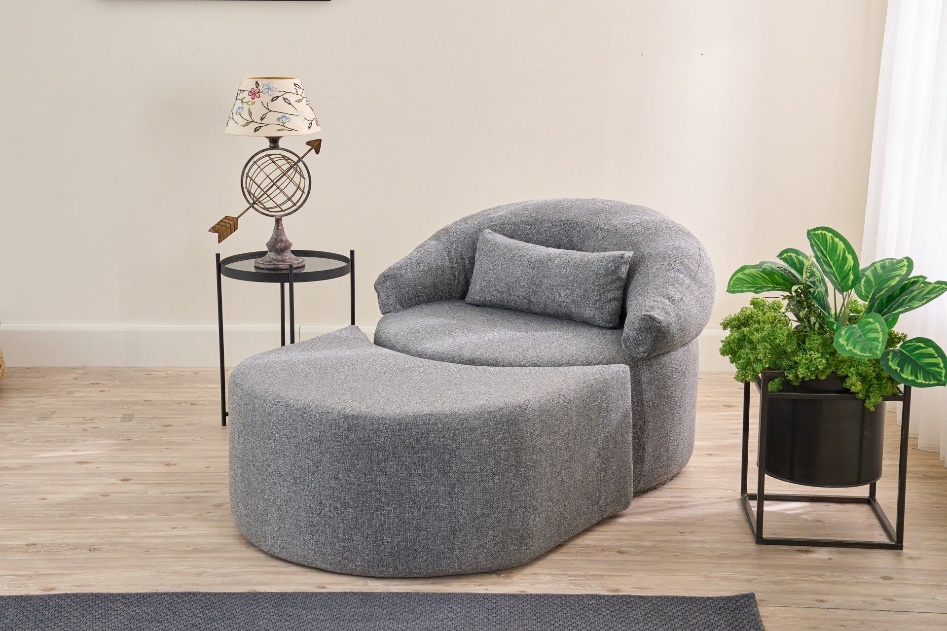 Sofá-cama de 1 lugar-Pitta-Cinza