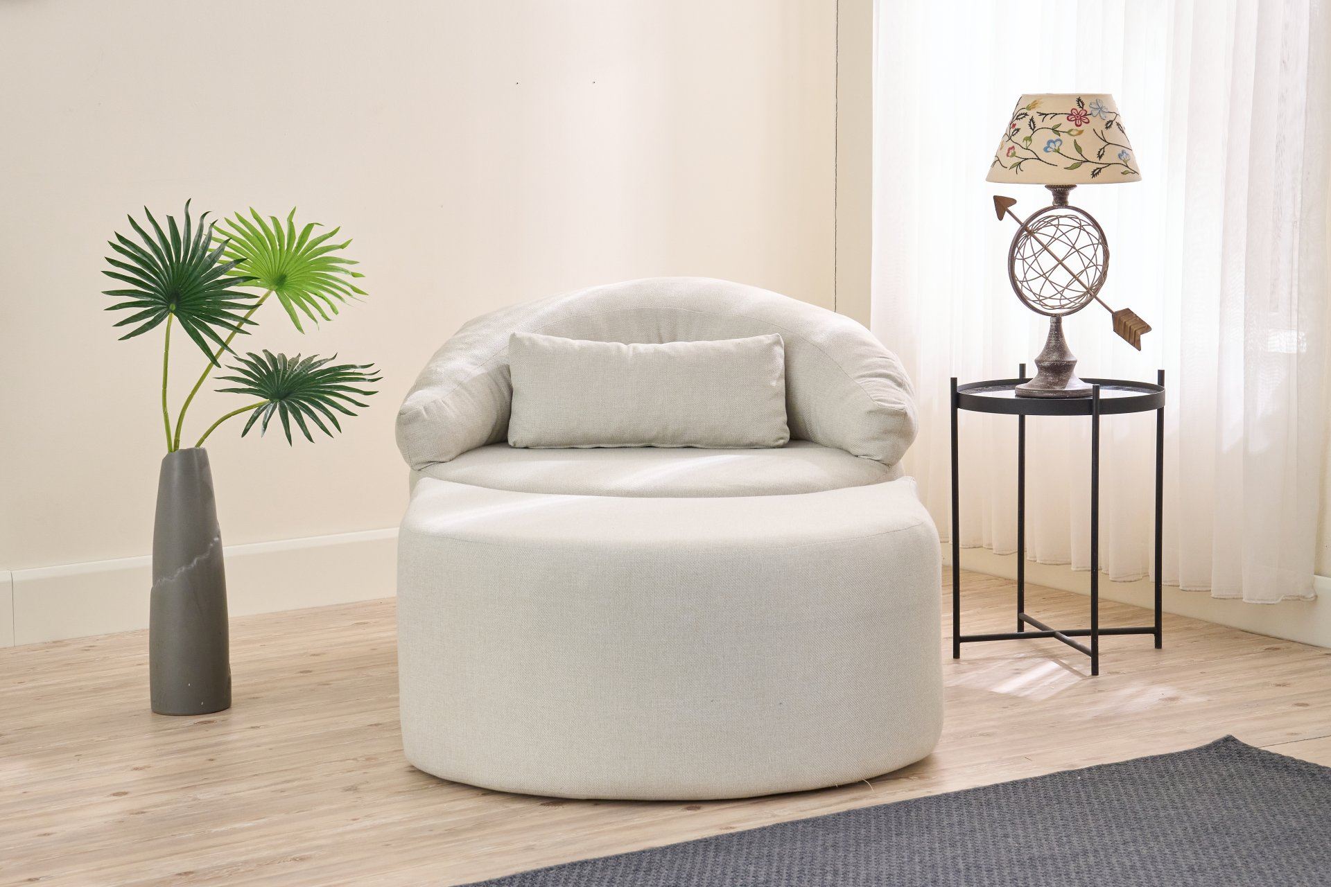 Sofá-cama de 1 lugar-Pitta-Creme