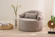 Sofá elegante de 1 lugar, tecido com textura de linho marrom, 100 cm de largura | 100% espuma, sem necessidade de montagem | Conforto ecológico para espaços de vida modernos