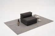 Sofá elegante de 1 lugar, tecido chenille antracite, 95 x 75 x 95 cm | Conforto em espuma macia, design ecológico | Perfeito para espaços modernos