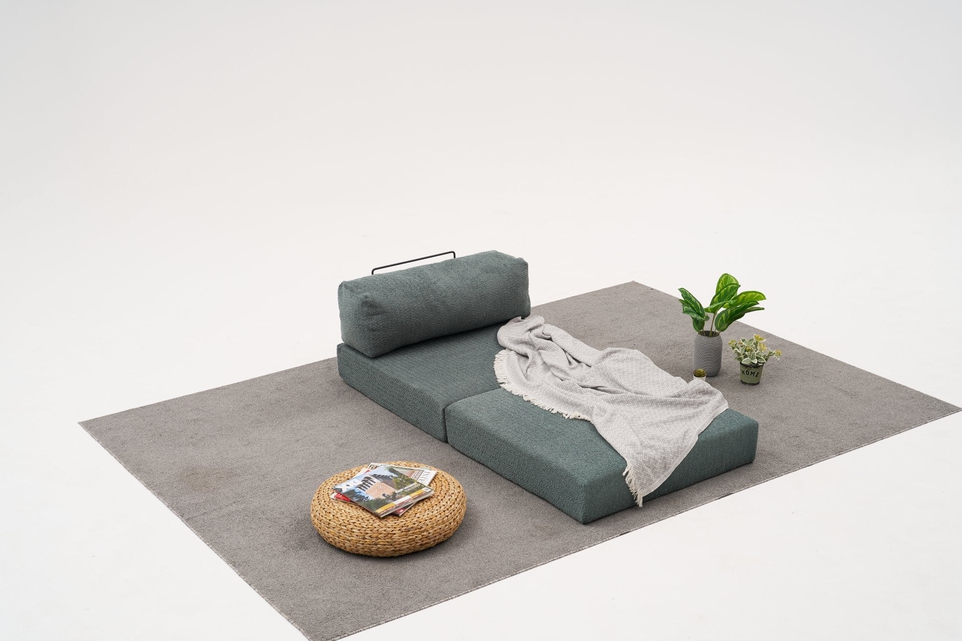 Sofá elegante de 1 lugar, tecido chenille verde, 95 x 75 x 95 cm | Espuma macia 28 DNS para maior conforto | Design ecológico, perfeito para espaços modernos