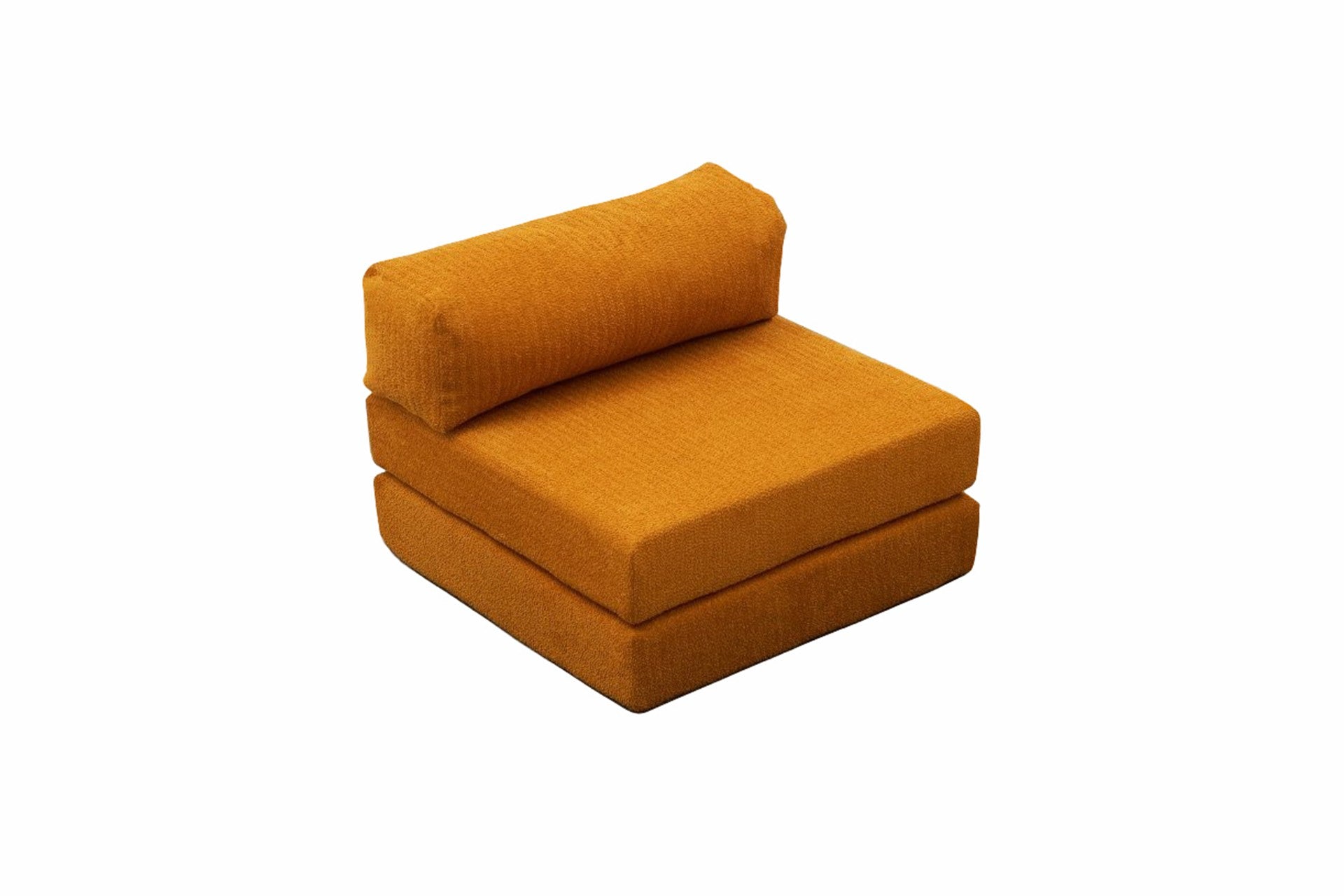 Sofá elegante de 1 lugar, tecido chenille laranja, 95 x 75 x 95 cm | Conforto em espuma macia, design ecológico | Perfeito para salas de estar modernas e espaços aconchegantes