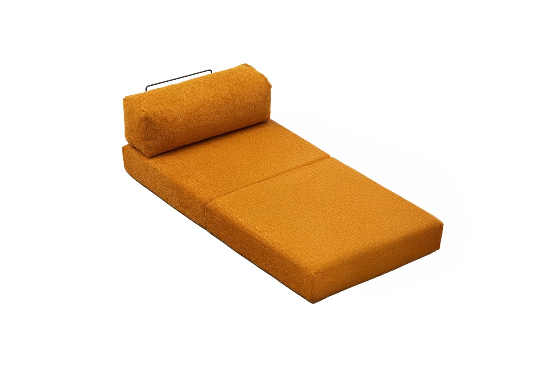 Sofá elegante de 1 lugar, tecido chenille laranja, 95 x 75 x 95 cm | Conforto em espuma macia, design ecológico | Perfeito para salas de estar modernas e espaços aconchegantes
