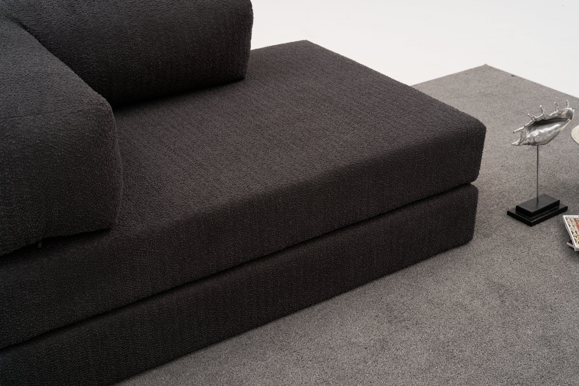 Sofá elegante de 2 lugares, tecido chenille antracite, 140 x 95 x 75 cm | Assentos de espuma macia, design ecológico | Perfeito para salas de estar modernas