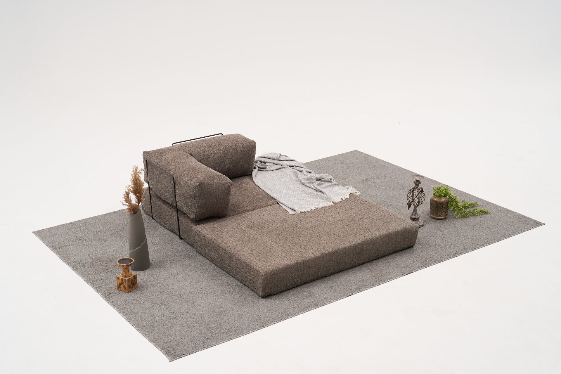 Sofá elegante de 2 lugares, tecido chenille cinza, 140 x 95 x 75 cm | Assentos de espuma macia, ecológico | Perfeito para salas de estar e espaços aconchegantes