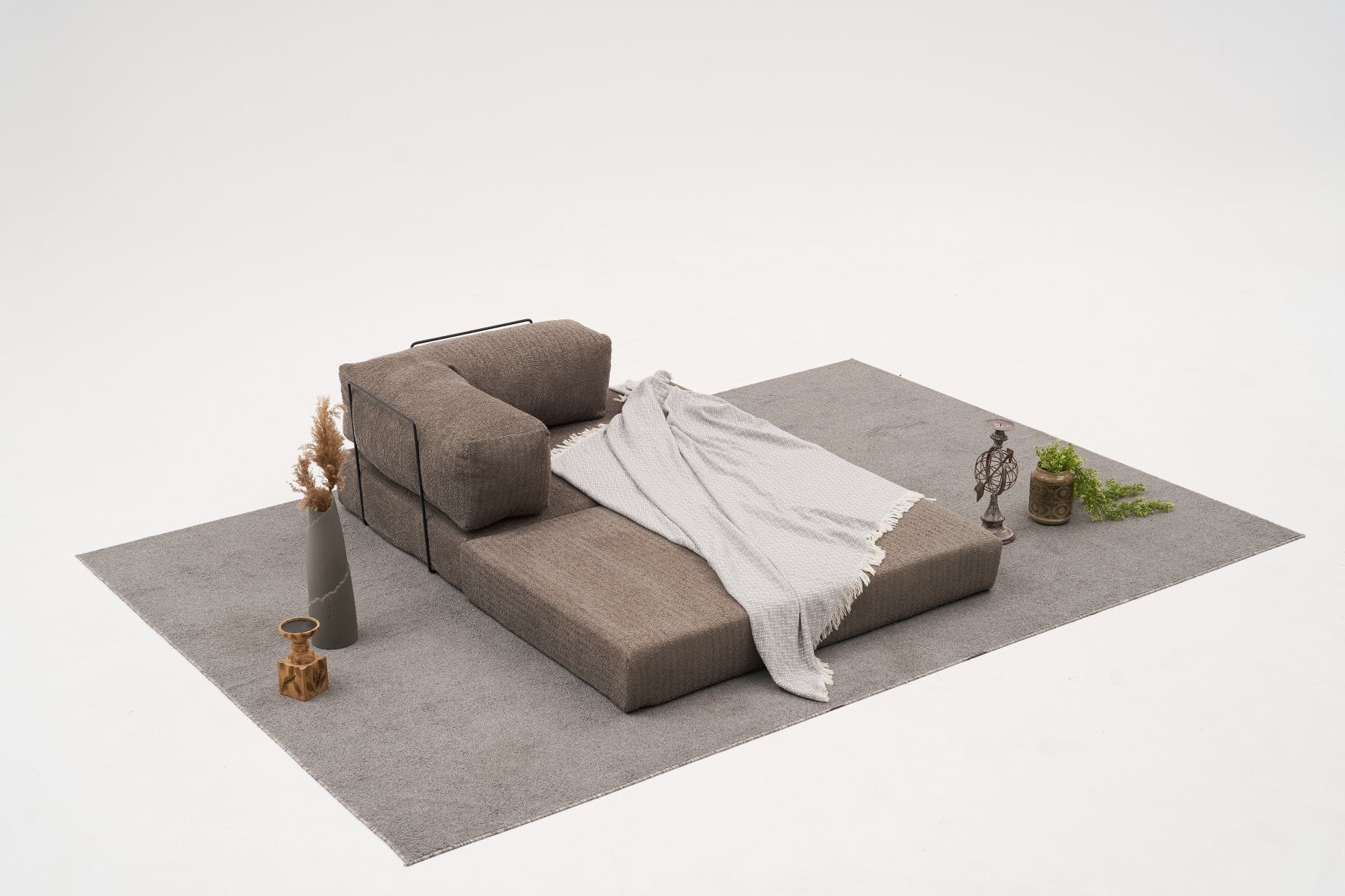 Sofá elegante de 2 lugares, tecido chenille cinza, 140 x 95 x 75 cm | Assentos de espuma macia, ecológico | Perfeito para salas de estar e espaços aconchegantes