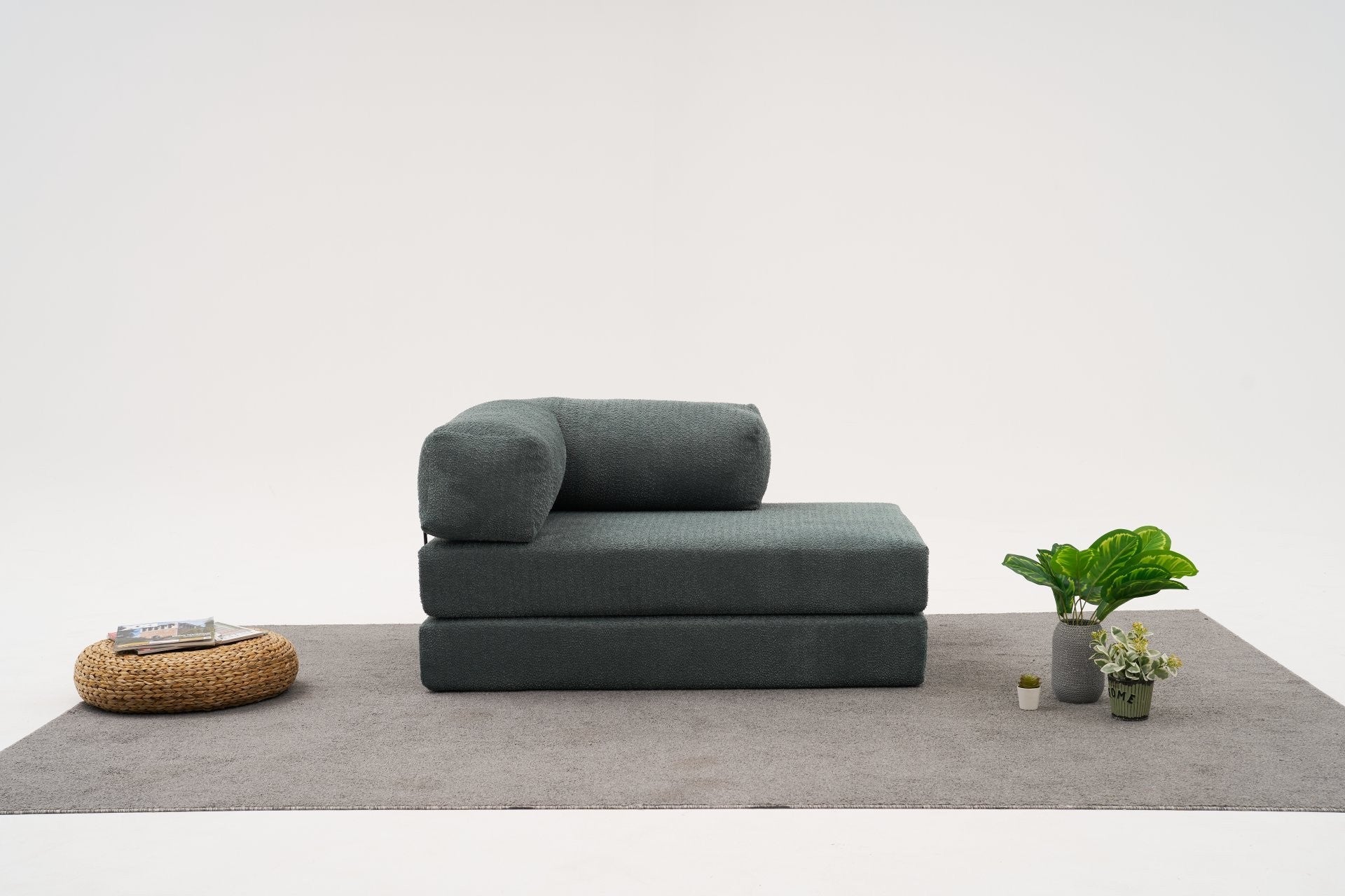Sofá elegante de 2 lugares, tecido chenille verde, 140 x 95 x 75 cm | Assentos de espuma macia, design ecológico | Perfeito para salas de estar modernas e espaços aconchegantes