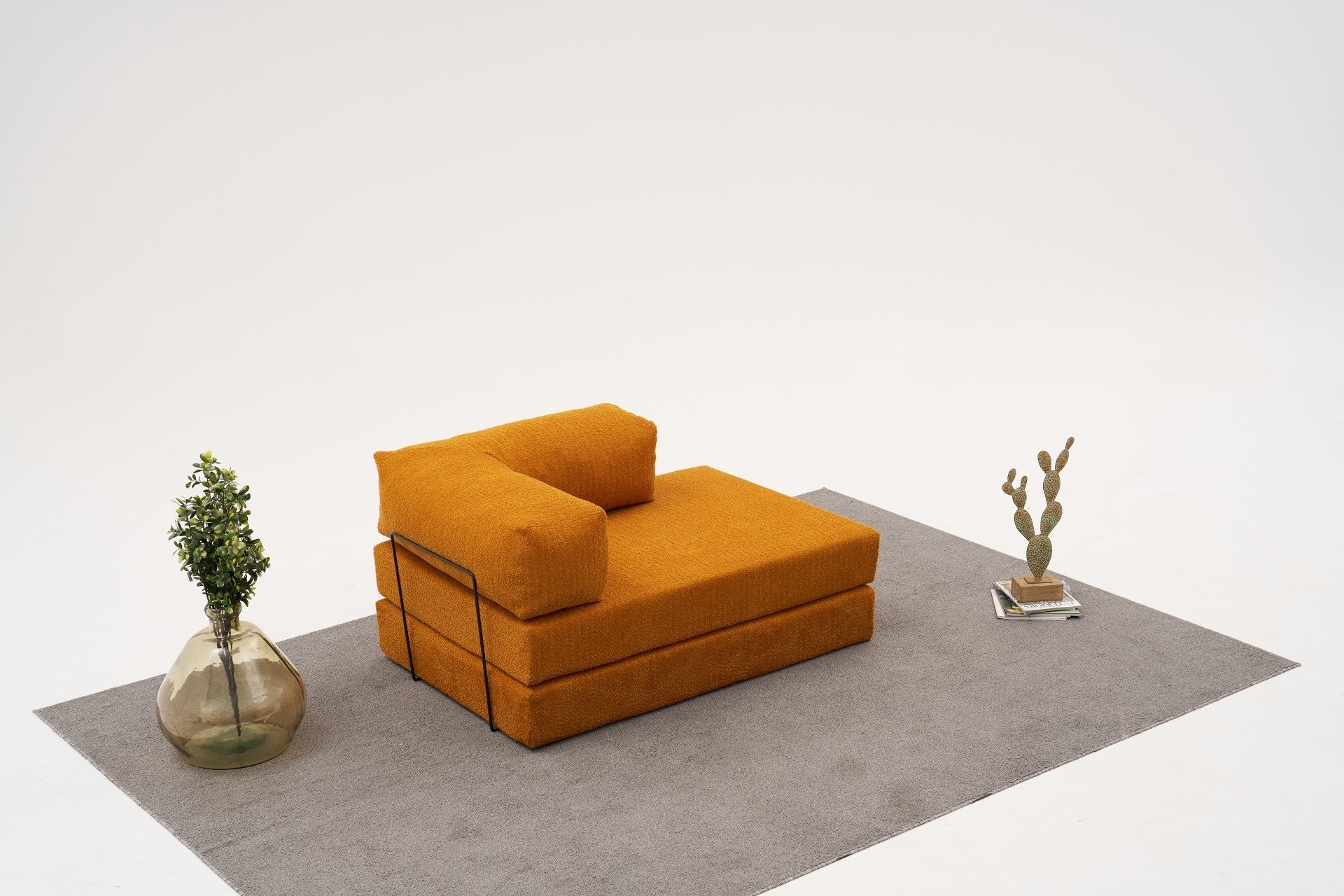 Sofá de 2 Lugares Comfort – Laranja – 140x75x95 cm | Tribo Home
