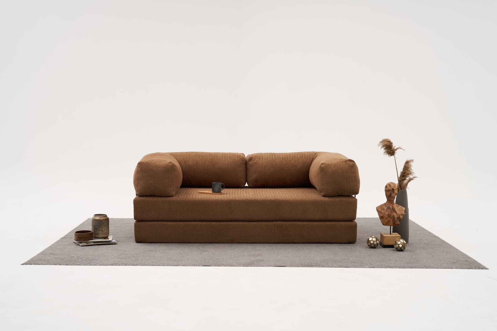 Sofá de 3 Lugares Comfort – Castanho – 190x75x95 cm | Tribo Home