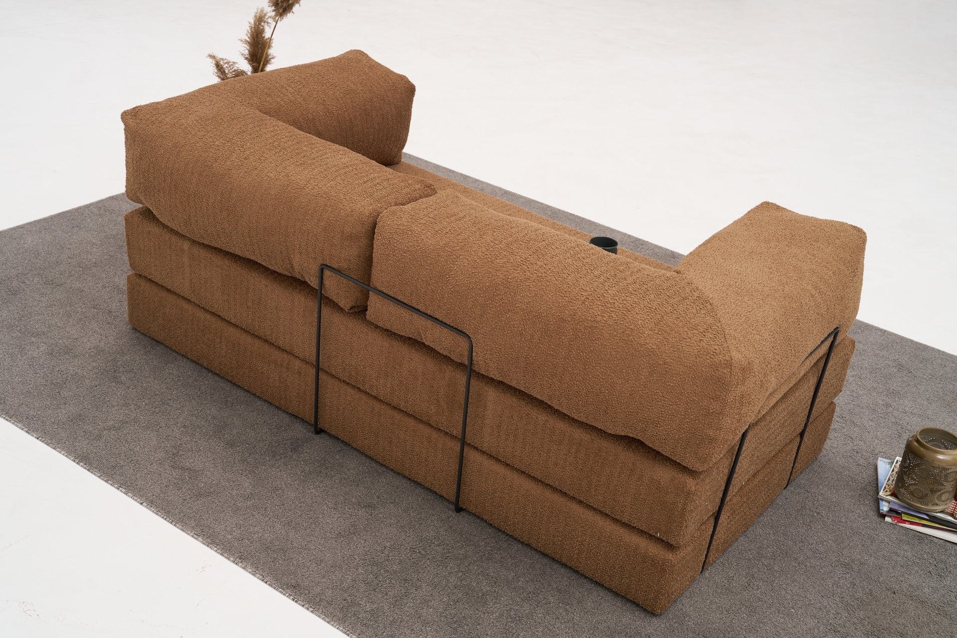 Sofá de 3 Lugares Comfort – Castanho – 190x75x95 cm | Tribo Home