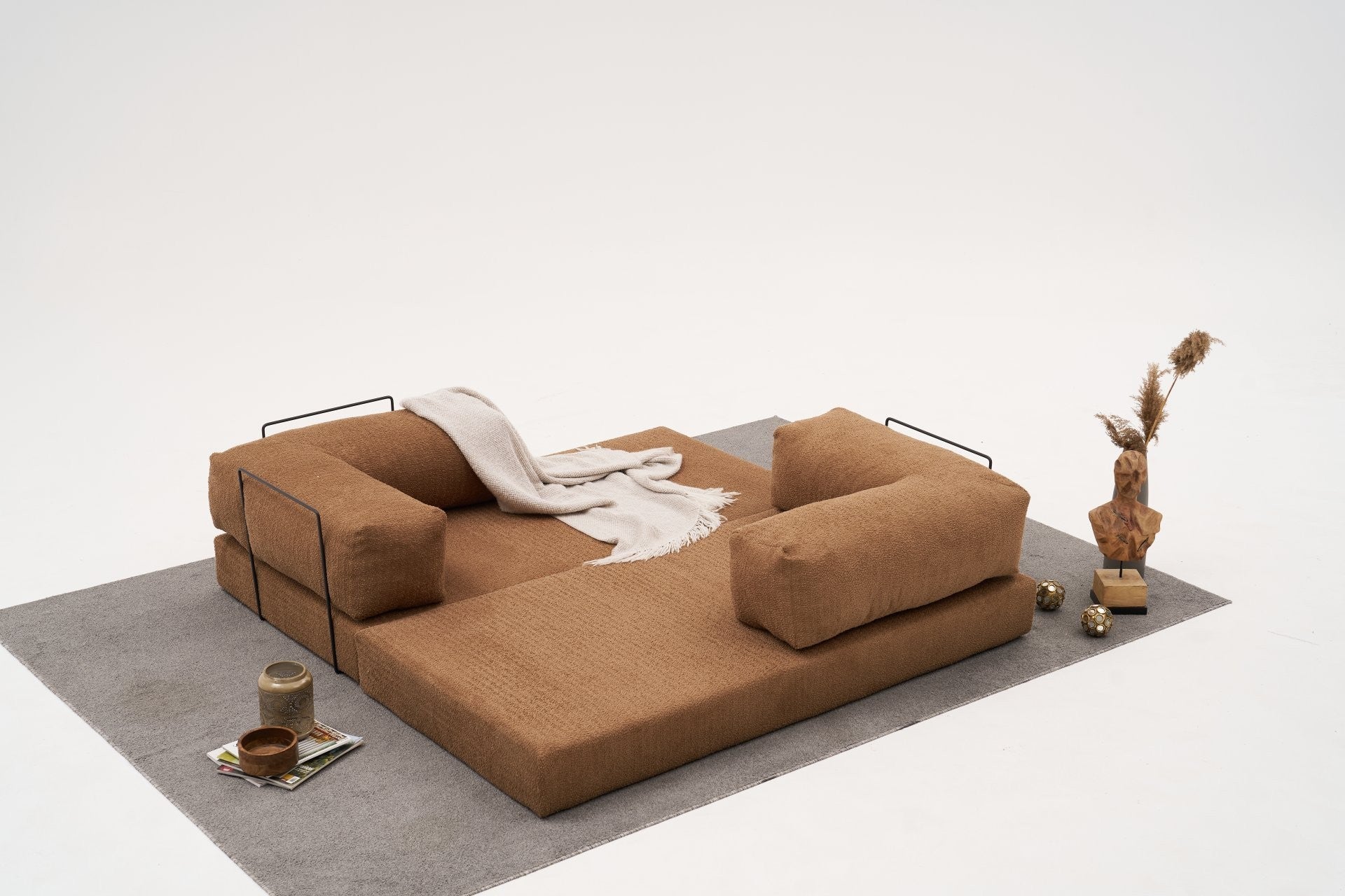 Sofá de 3 Lugares Comfort – Castanho – 190x75x95 cm | Tribo Home