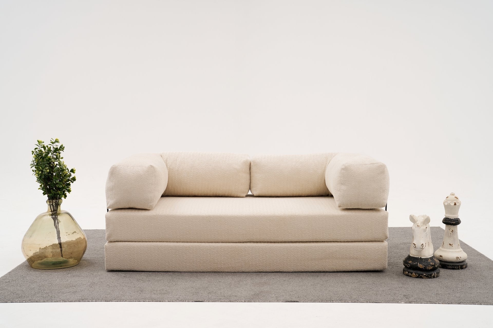 Sofá de 3 Lugares Comfort – Creme – 190x75x95 cm | Tribo Home