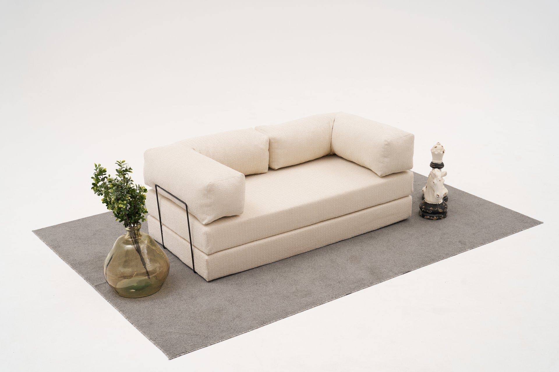 Sofá de 3 Lugares Comfort – Creme – 190x75x95 cm | Tribo Home