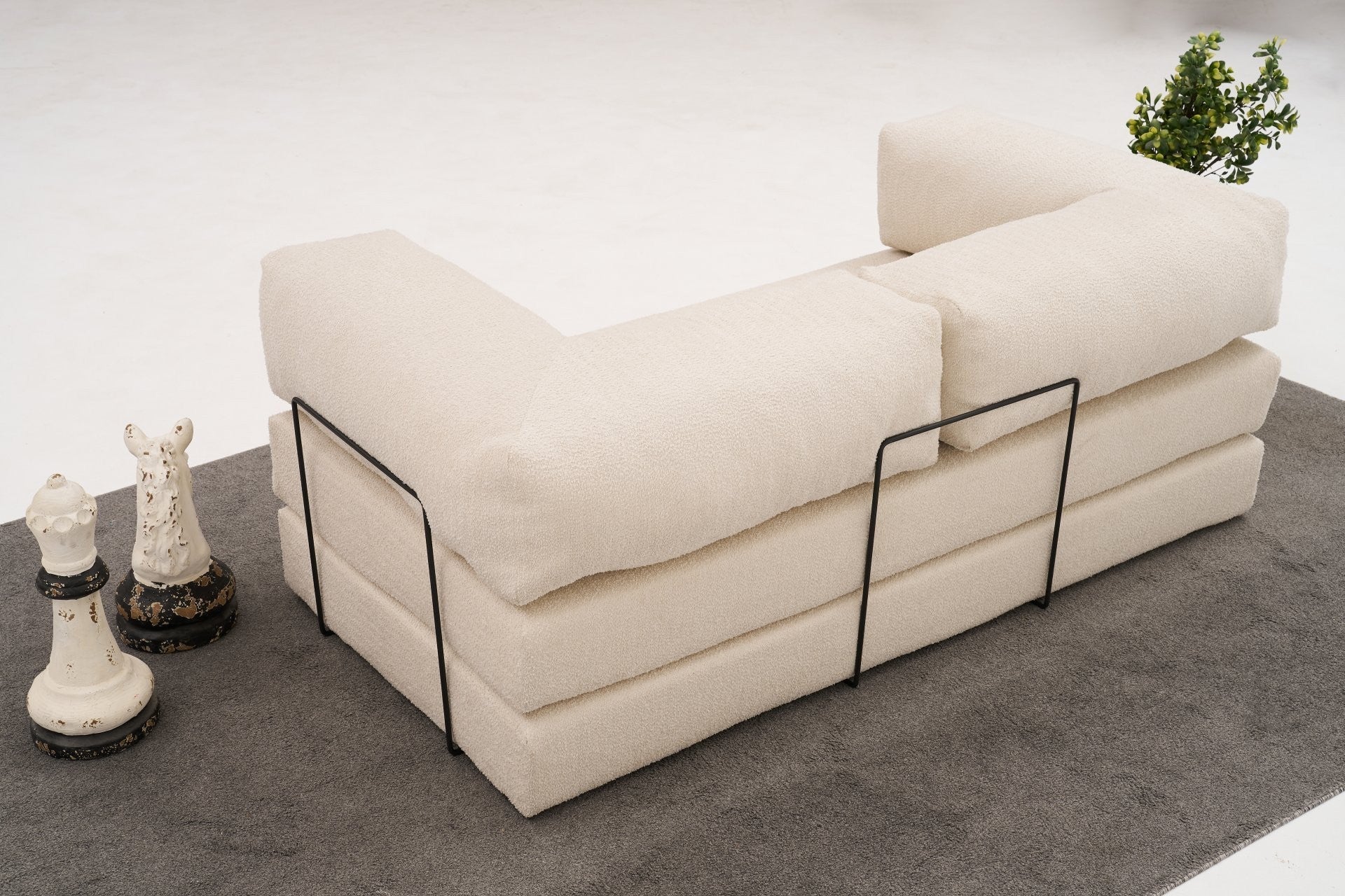 Sofá de 3 Lugares Comfort – Creme – 190x75x95 cm | Tribo Home