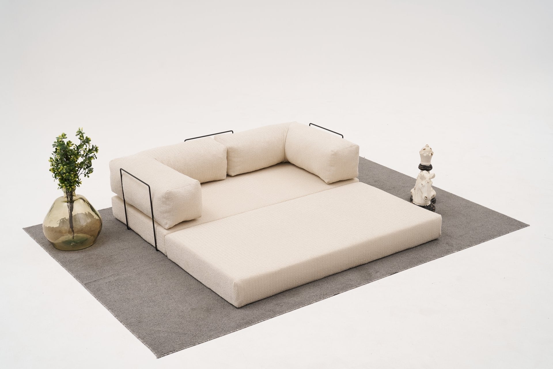 Sofá de 3 Lugares Comfort – Creme – 190x75x95 cm | Tribo Home