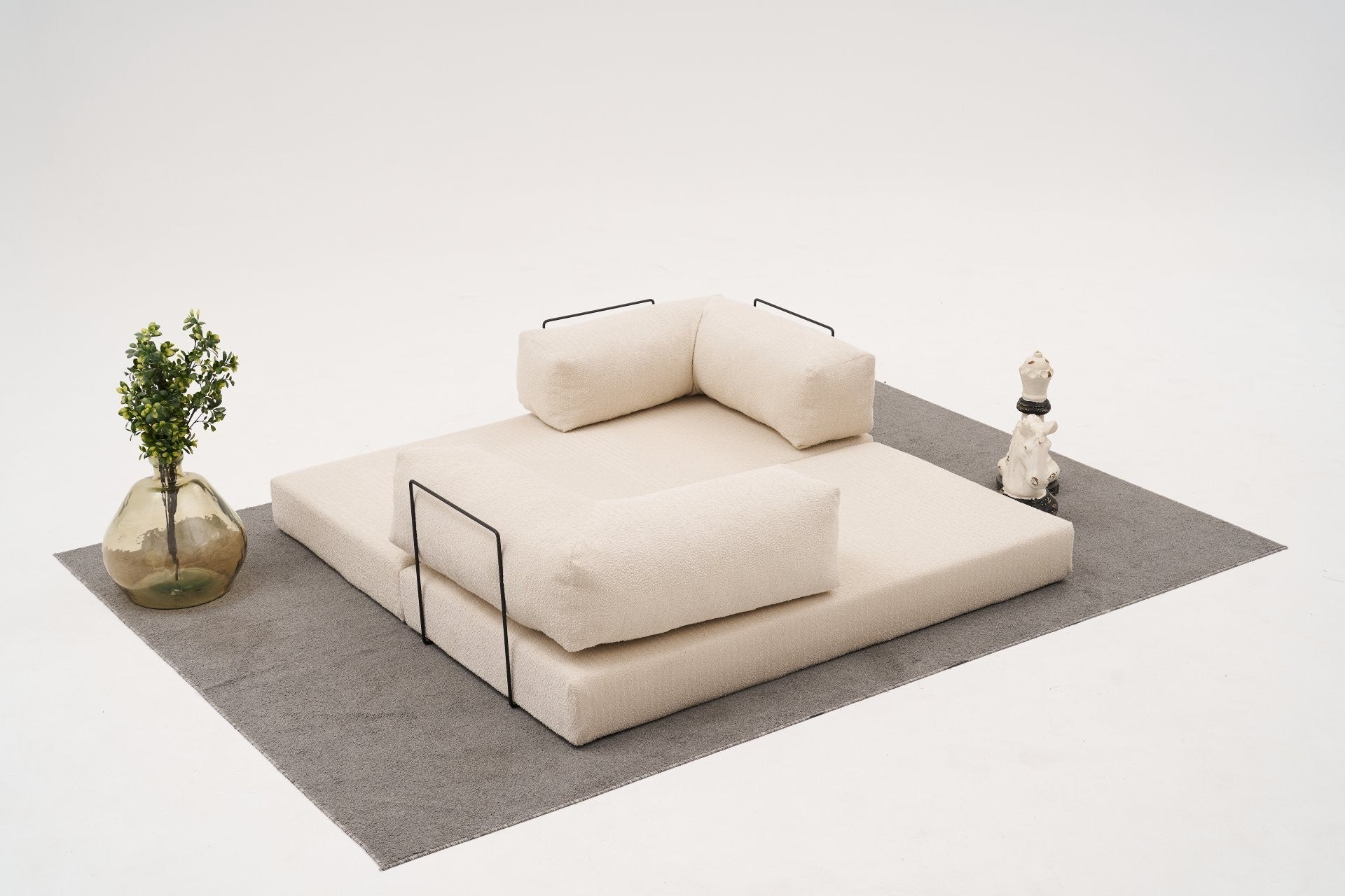 Sofá de 3 Lugares Comfort – Creme – 190x75x95 cm | Tribo Home